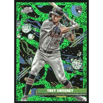 2025 Topps Cosmic Chrome Green Space Dust Refractors #178 Trey Sweeney