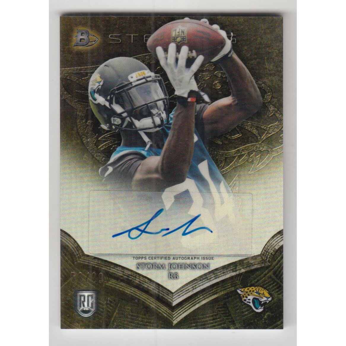 2014 Bowman Sterling Autographs Gold Refractors #BSASJ Storm Johnson