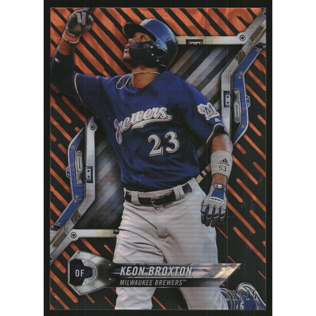 2018 Topps High Tek Magma Diffractors Orange #HTKBR Keon Broxton B. rookie card picture