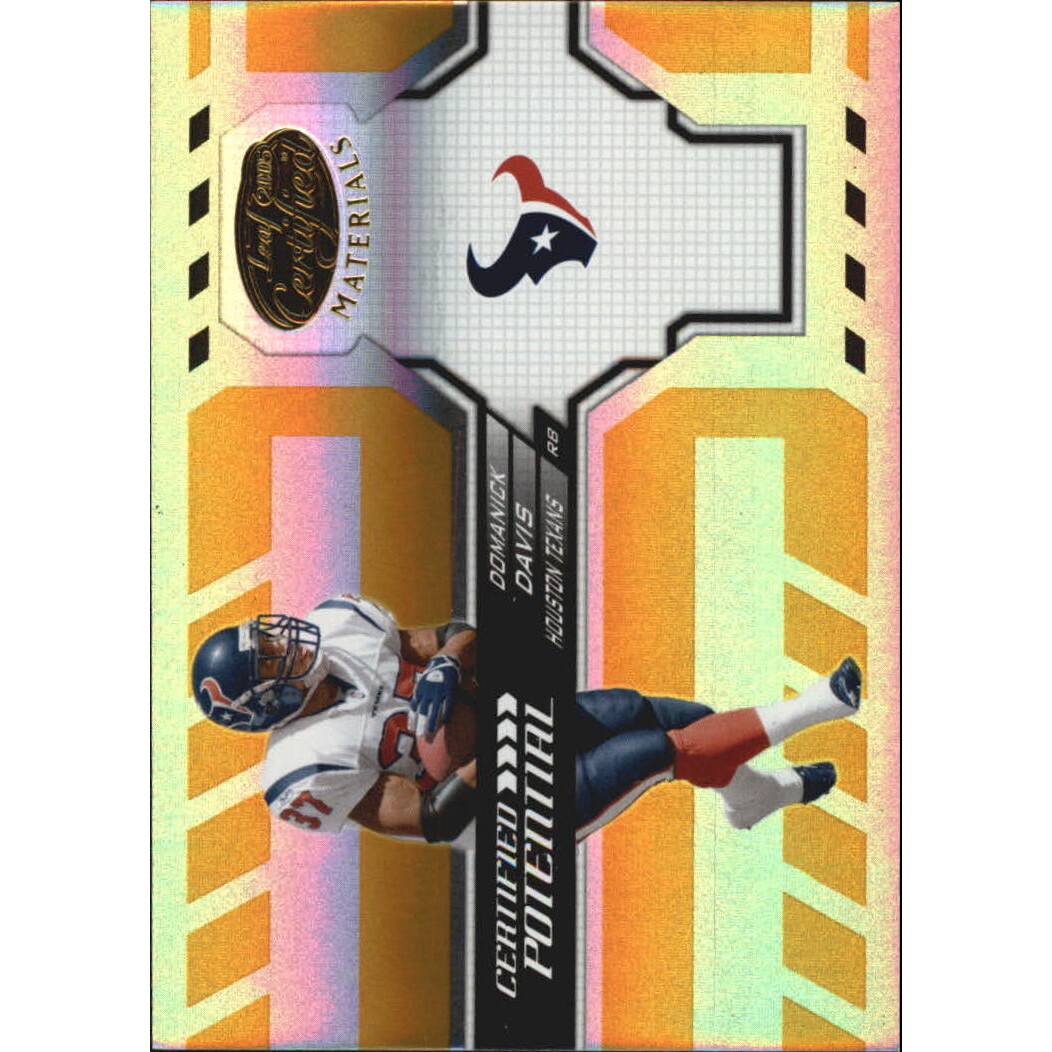 2005 Leaf Certified Materials Certified Potential Gold #15 Domanick Davis