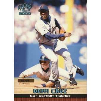 2000 Pacific Platinum Blue #159 Deivi Cruz