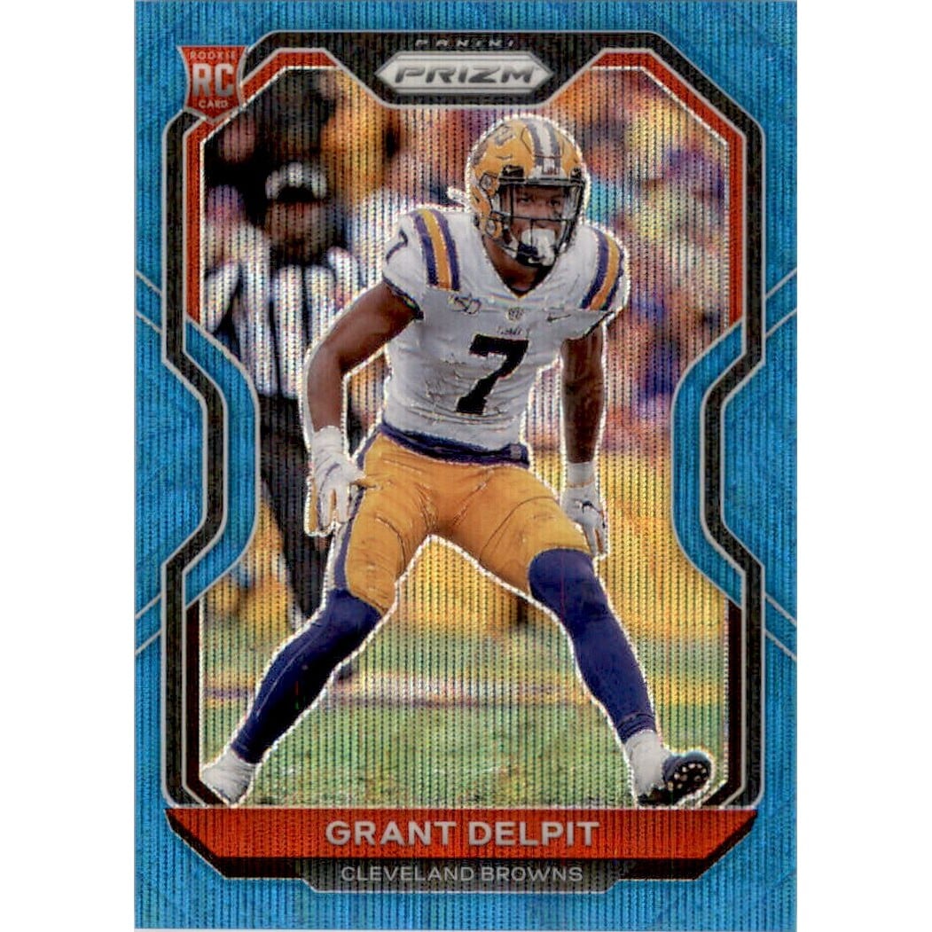 2020 Panini Prizm Prizms Blue Wave #318 Grant Delpit. rookie card picture