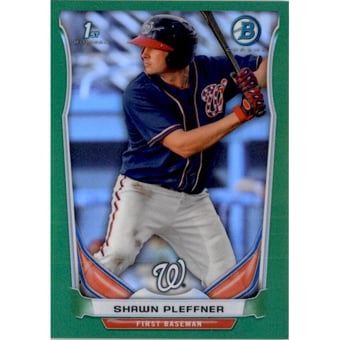 2014 Bowman Chrome Mini Factory Set Green Refractors #180 Shawn Pleffner