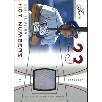 2004 Flair Hot Numbers Game Used Red #MT Mark Teixeira