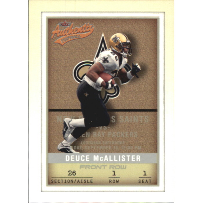 2002 Fleer Authentix Front Row #34 Deuce McAllister