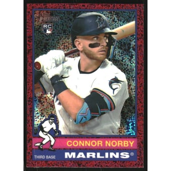 2025 Topps Heritage Chrome Burgundy Sparkle Refractors #136 Connor Norby