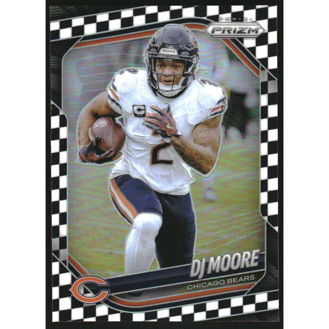 2025 Panini Prizm Prizms Black and White Checker #92 D.J. Moore