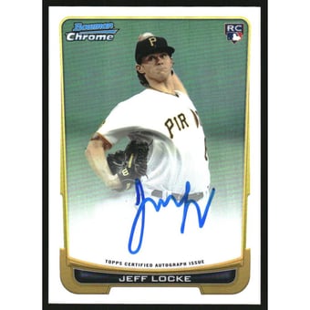 2012 Bowman Chrome Rookie Autographs Refractors #204 Jeff Locke