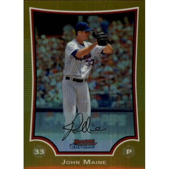 2009 Bowman Chrome Gold Refractors #92 John Maine
