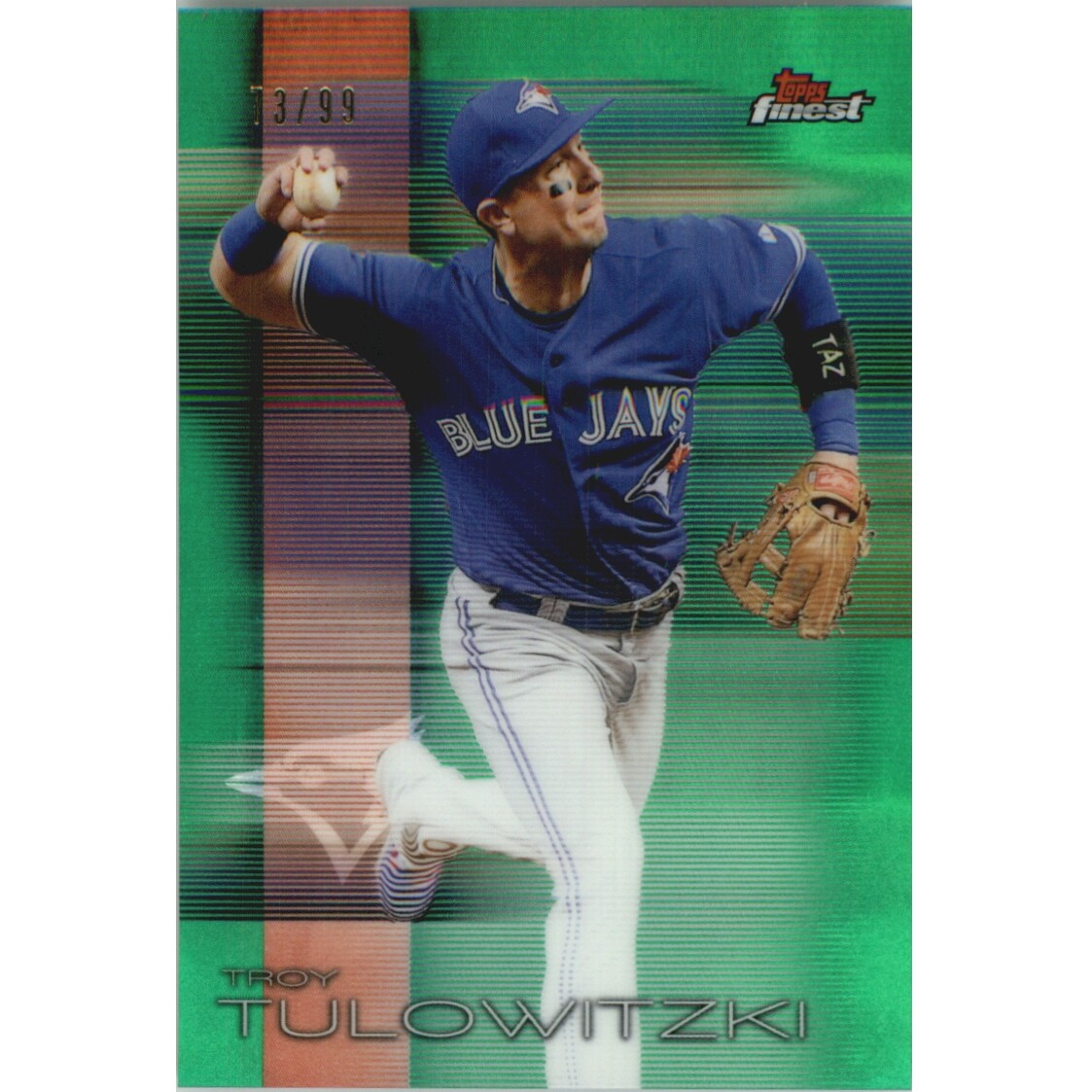 2016 Finest Green Refractors #29 Troy Tulowitzki