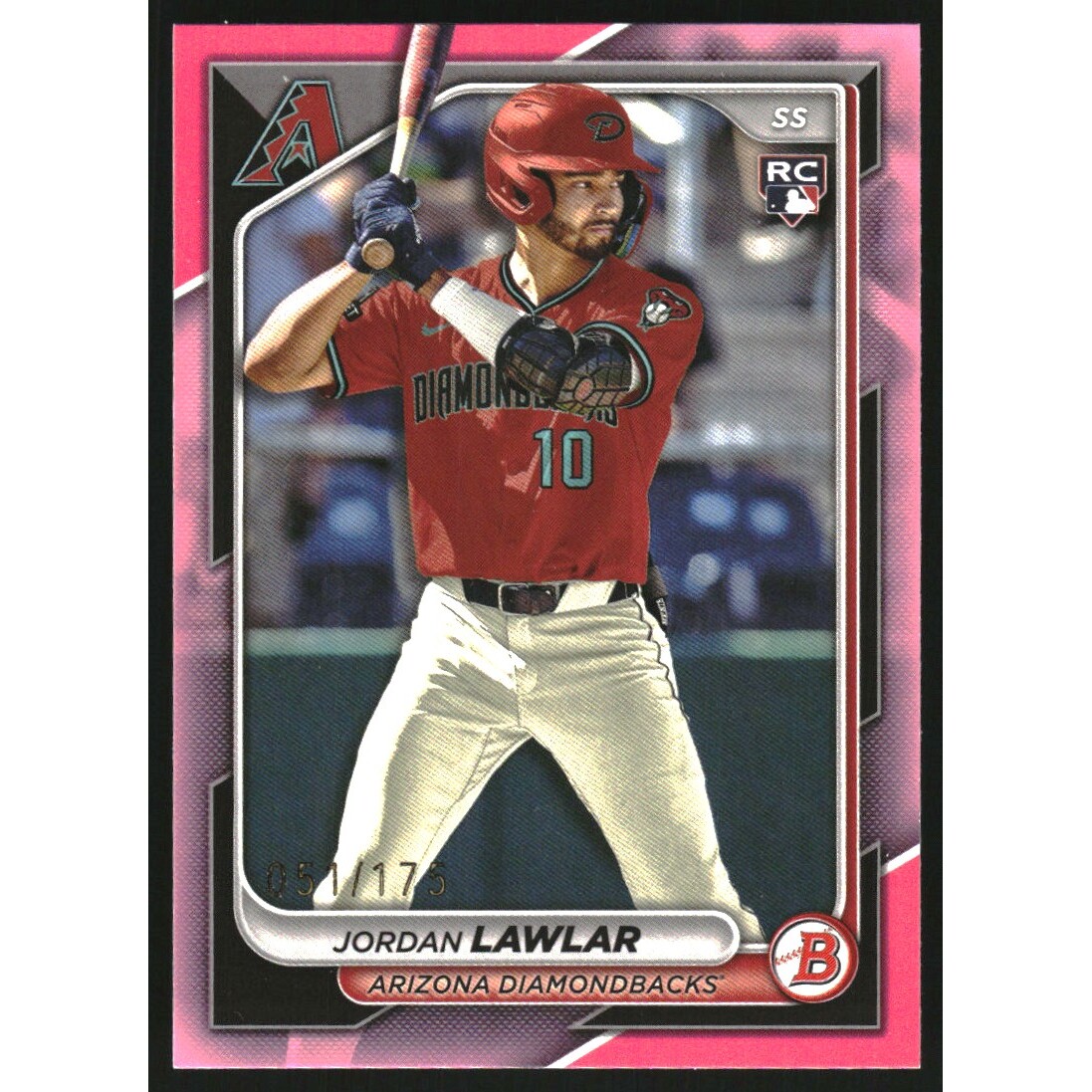 2024 Bowman Pink #96 Jordan Lawlar. rookie card picture