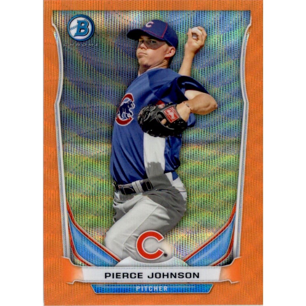 2014 Bowman Chrome Prospects Orange Wave Refractors #BCP24 Pierce Johnson. rookie card picture