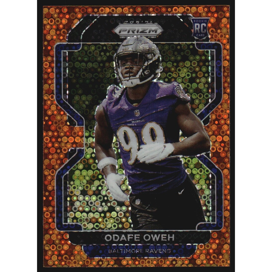 2021 Panini Prizm Prizms Orange Disco #380 Odafe Oweh. rookie card picture