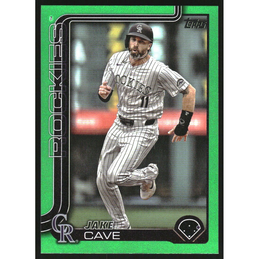 2025 Topps Green Rainbow Foil #256 Jake Cave. rookie card picture