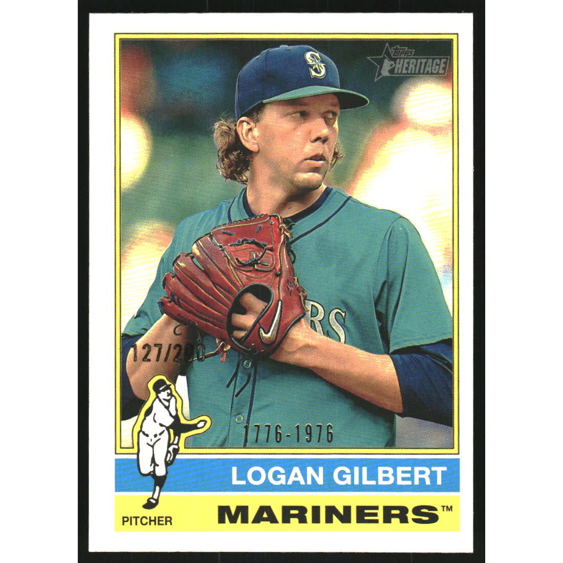 2025 Topps Heritage Bicentennial #492 Logan Gilbert. rookie card picture