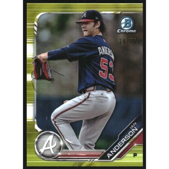 2019 Bowman Chrome Prospects Yellow Refractors #BCP47 Ian Anderson