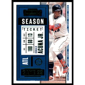 2020 Panini Contenders Season Ticket Green #64 Ronald Acuna Jr.