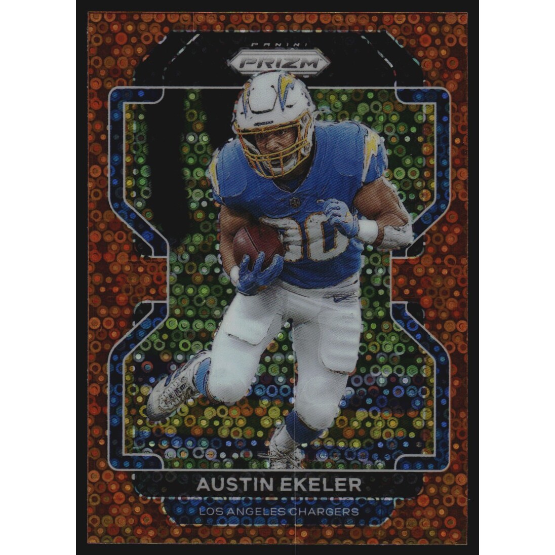 2021 Panini Prizm Prizms Orange Disco #170 Austin Ekeler