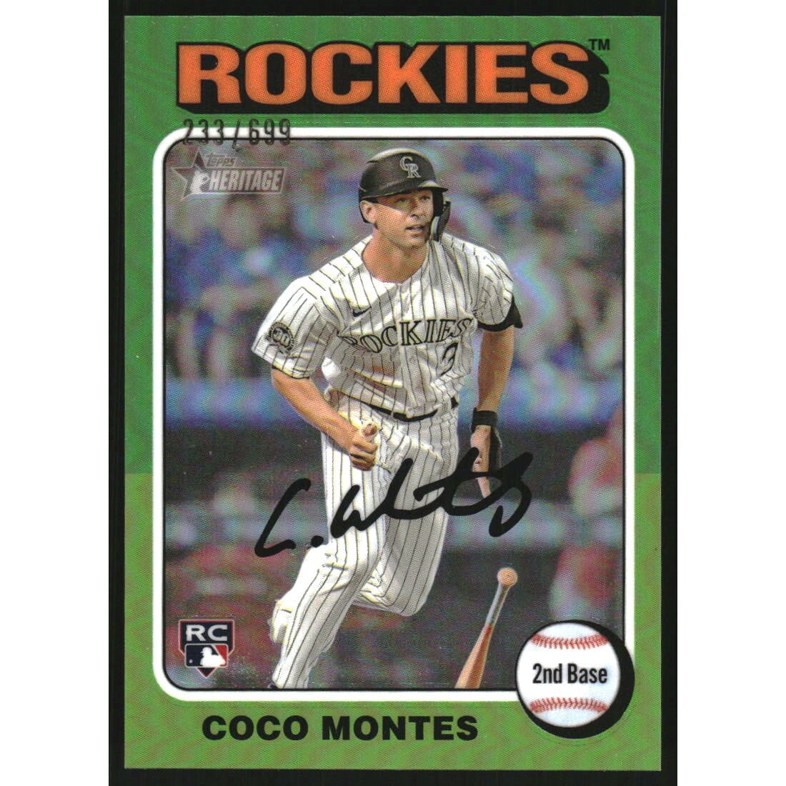 2024 Topps Heritage Chrome Refractors #263 Coco Montes HN. rookie card picture
