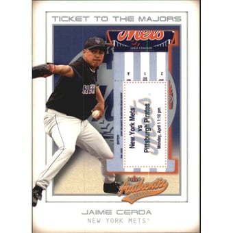 2002 Fleer Authentix Front Row #158 Jaime Cerda TM