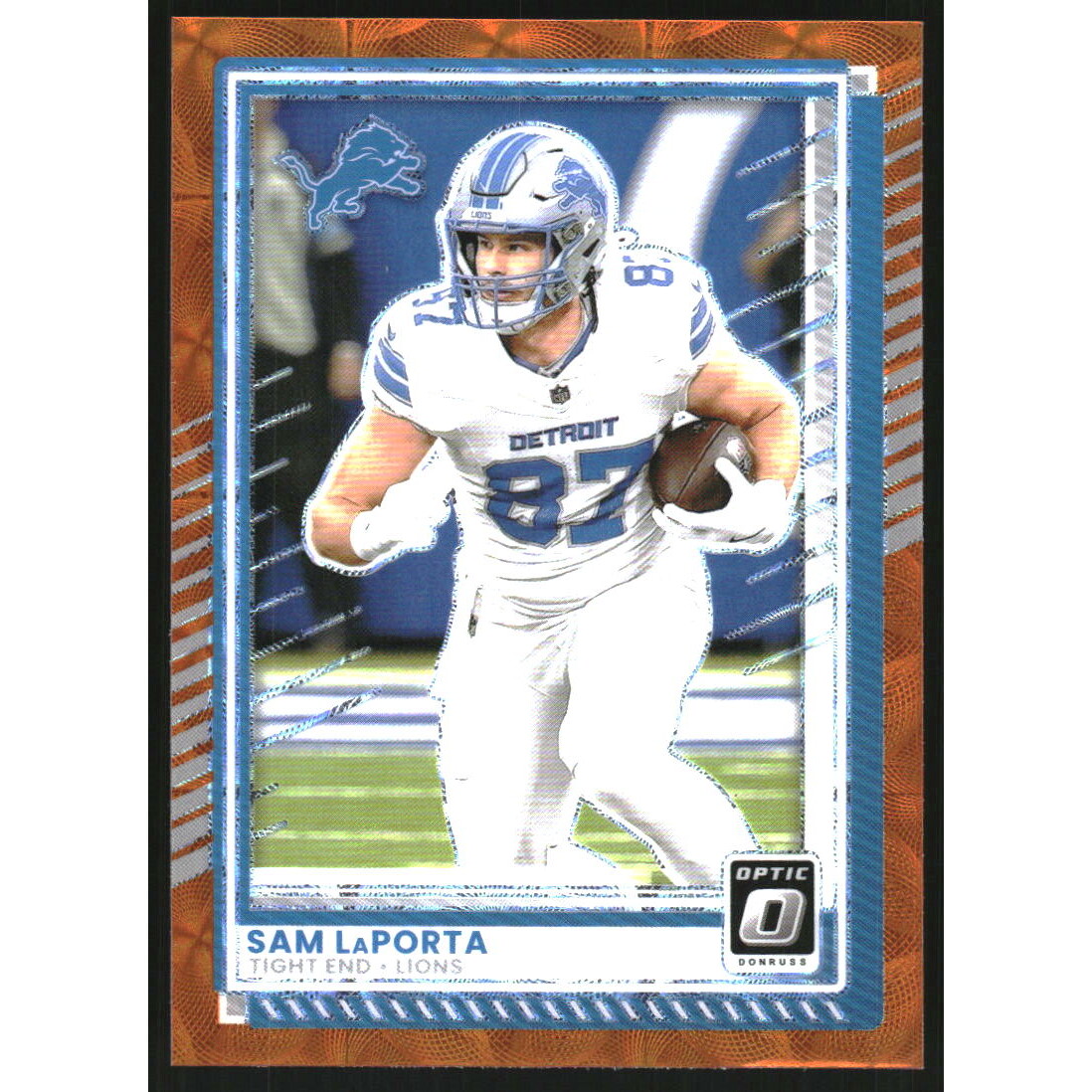 2025 Donruss Optic Orange Scope #196 Sam LaPorta. rookie card picture