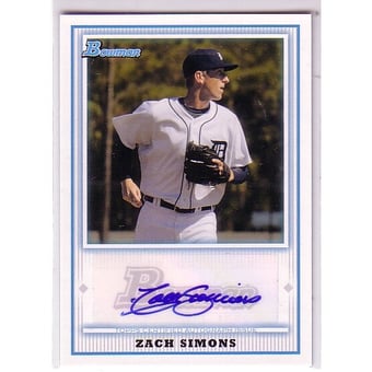 2010 Bowman Prospect Autographs #ZS Zach Simons