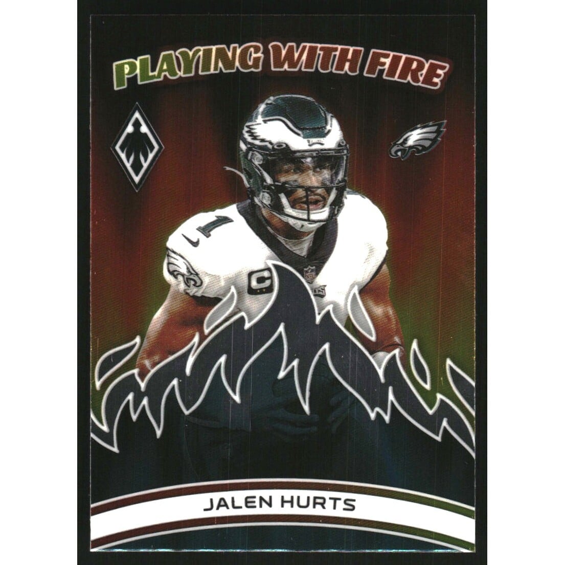 2023 Panini Phoenix Playing with Fire #9 Jalen Hurts. rookie card picture