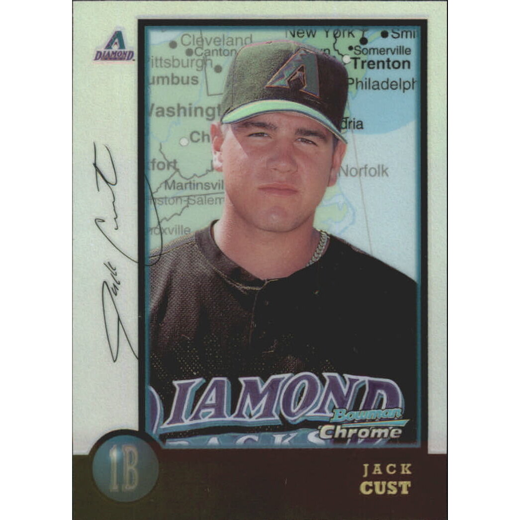 1998 Bowman Chrome International Refractors #153 Jack Cust. rookie card picture