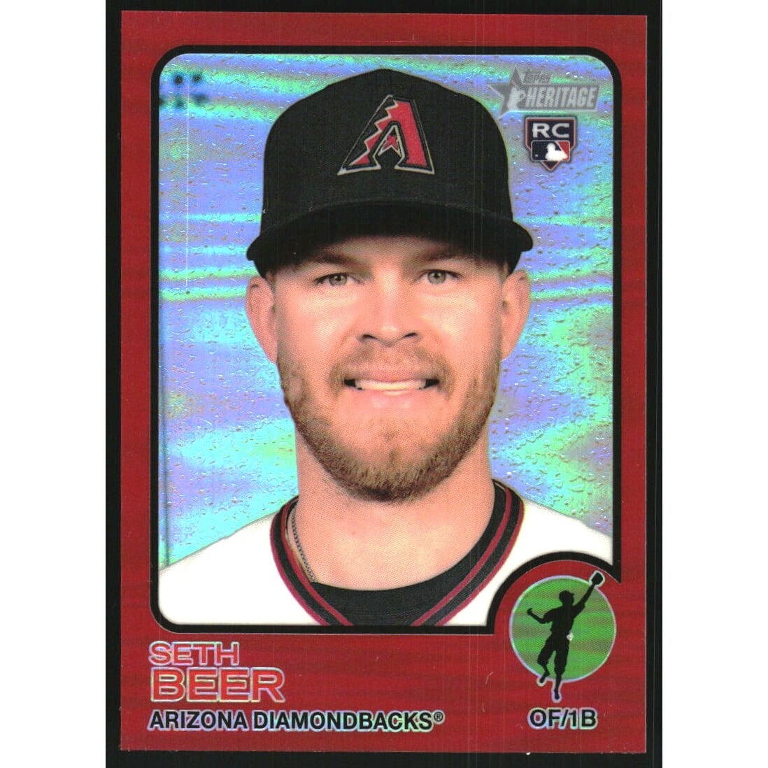 2022 Topps Heritage Chrome Red Refractors #77 Seth Beer. rookie card picture