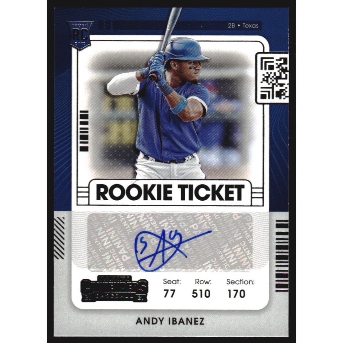 2021 Panini Contenders #202 Andy Ibanez AU RC. rookie card picture