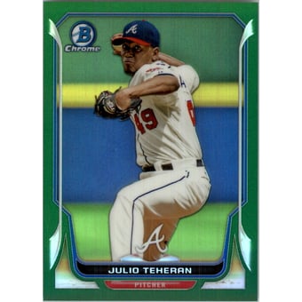 2014 Bowman Chrome Green Refractors #106 Julio Teheran