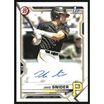 2021 Bowman Prospect Autographs #PAPRJS Jake Snider