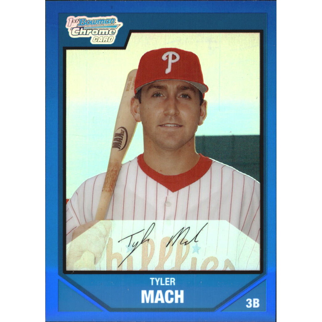 2007 Bowman Chrome Draft Draft Picks Blue Refractors #BDPP4 Tyler Mach