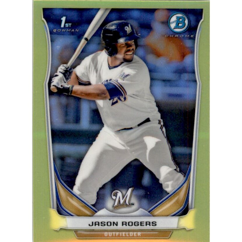 2014 Bowman Chrome Mini Factory Set Yellow Refractors #290 Jason Rogers. rookie card picture