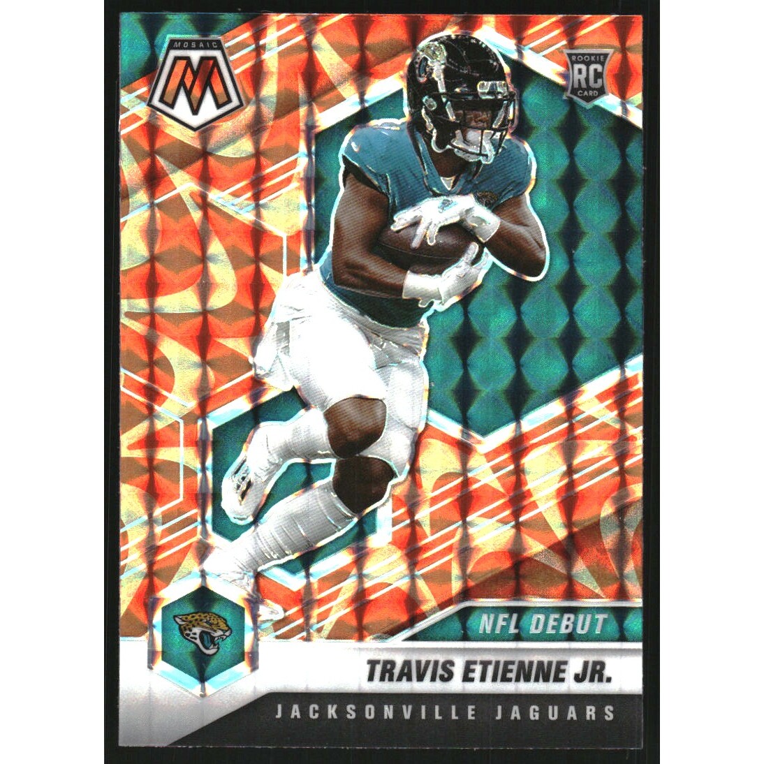 2021 Panini Mosaic Mosaic Reactive Orange #253 Travis Etienne Jr. DEB