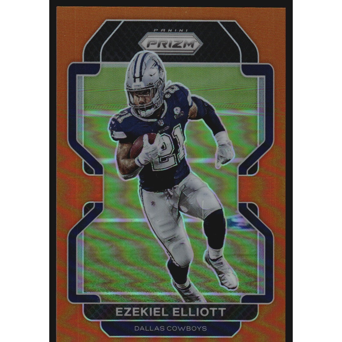 2021 Panini Prizm Prizms Orange #243 Ezekiel Elliott. rookie card picture