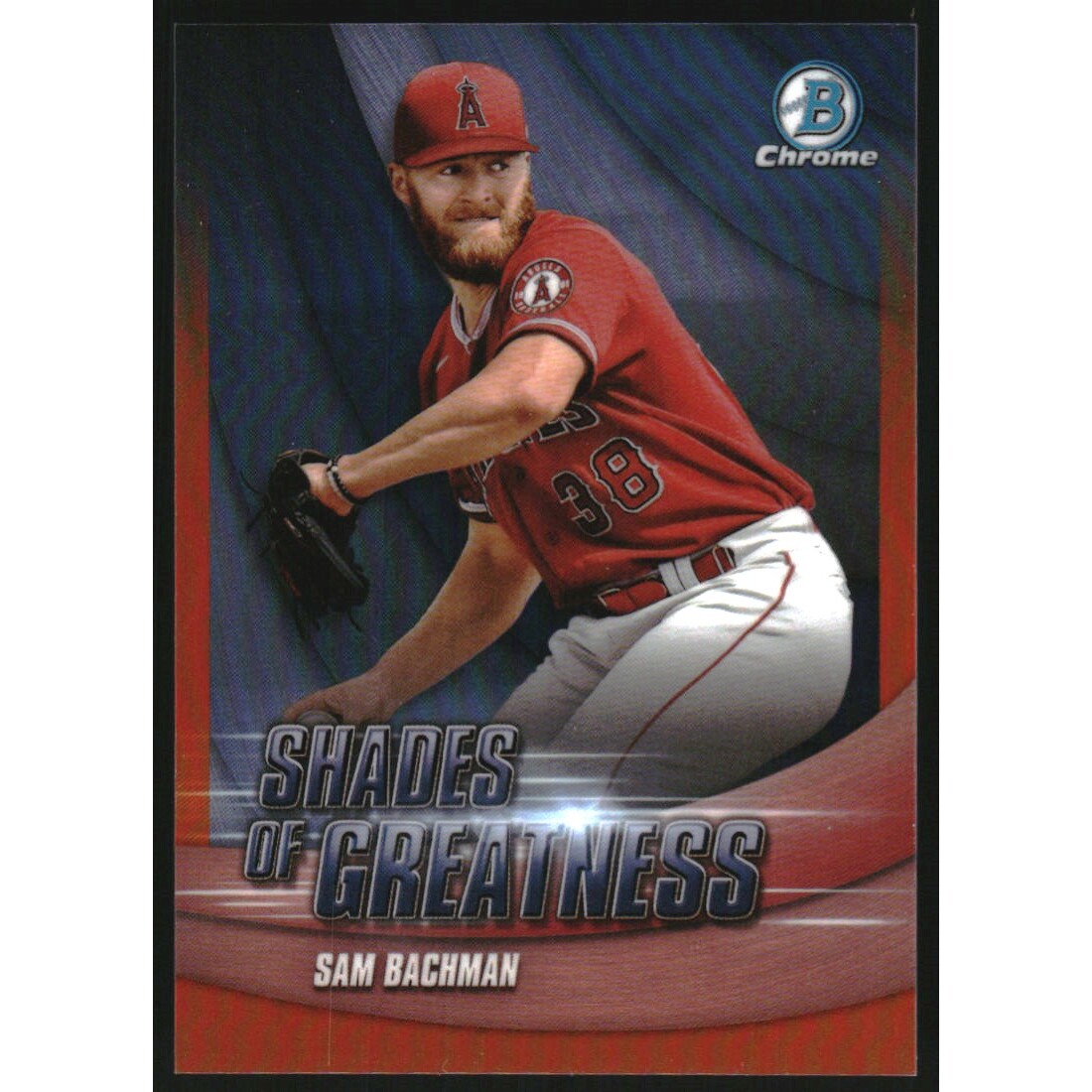 2022 Bowman Chrome Shades of Greatness Orange Refractors #SG10 Sam Bachman. rookie card picture