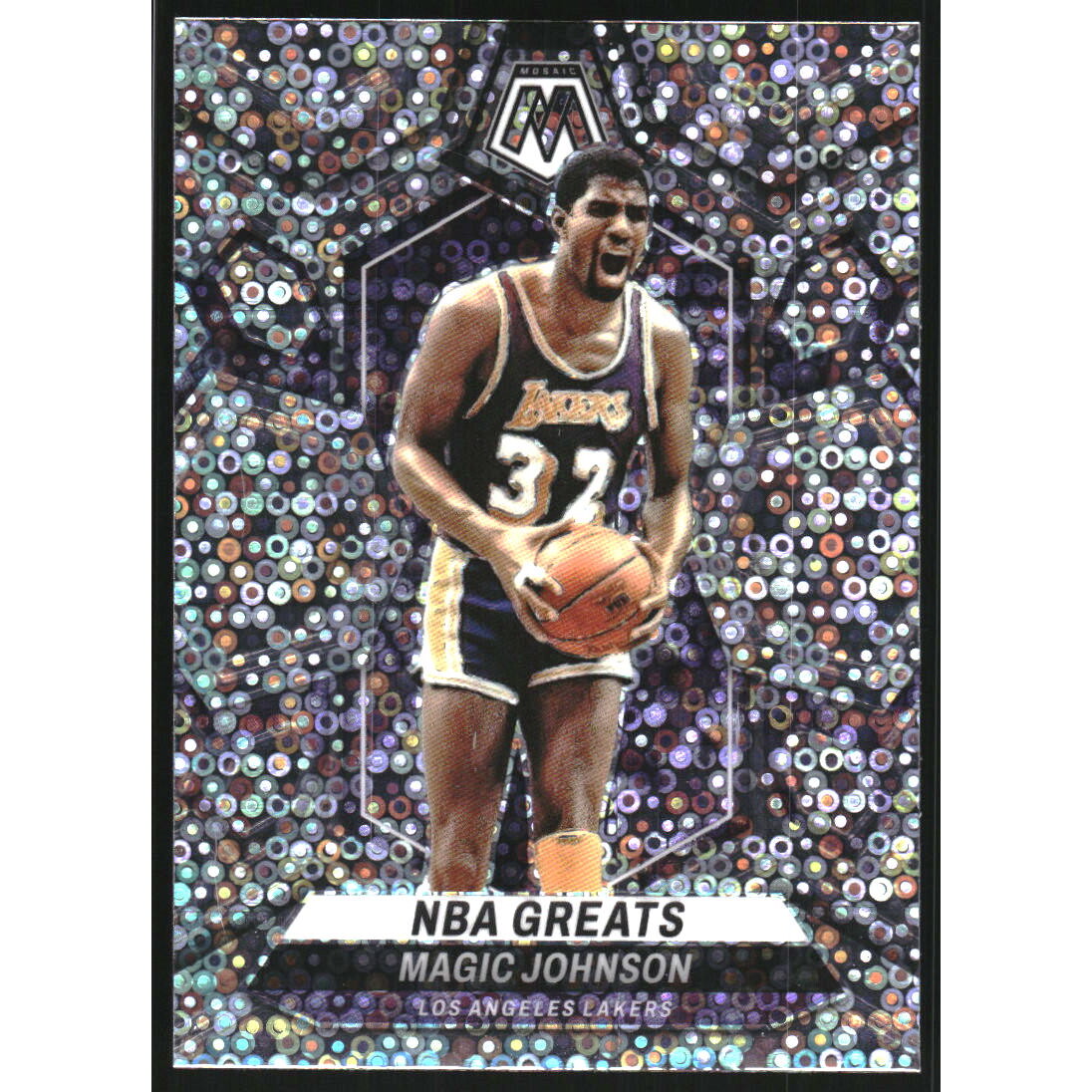 2023-24 Panini Mosaic Mosaic Fast Break Silver #295 Magic Johnson/NBA Greats