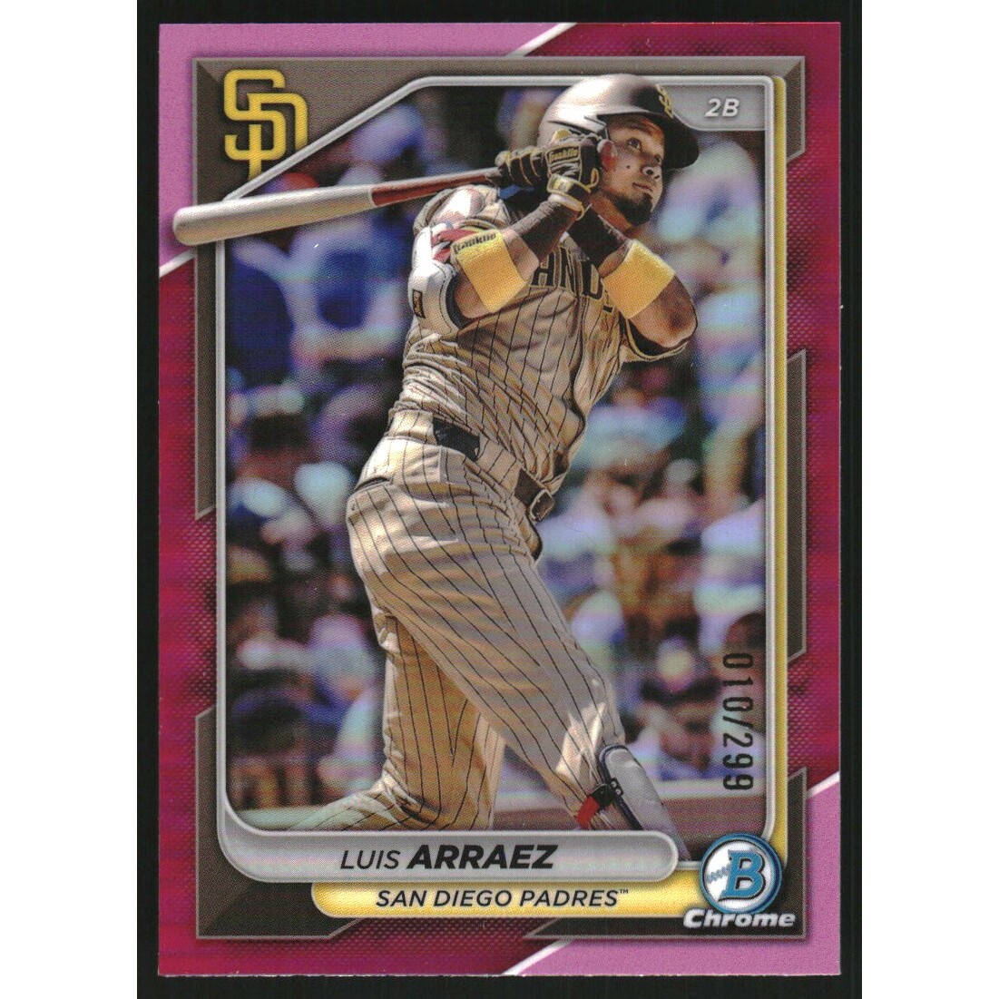 2024 Bowman Chrome Fuchsia Refractors #19 Luis Arraez 2024 Bowman Chrome Fuchsia Refractors #19 Luis Arraez