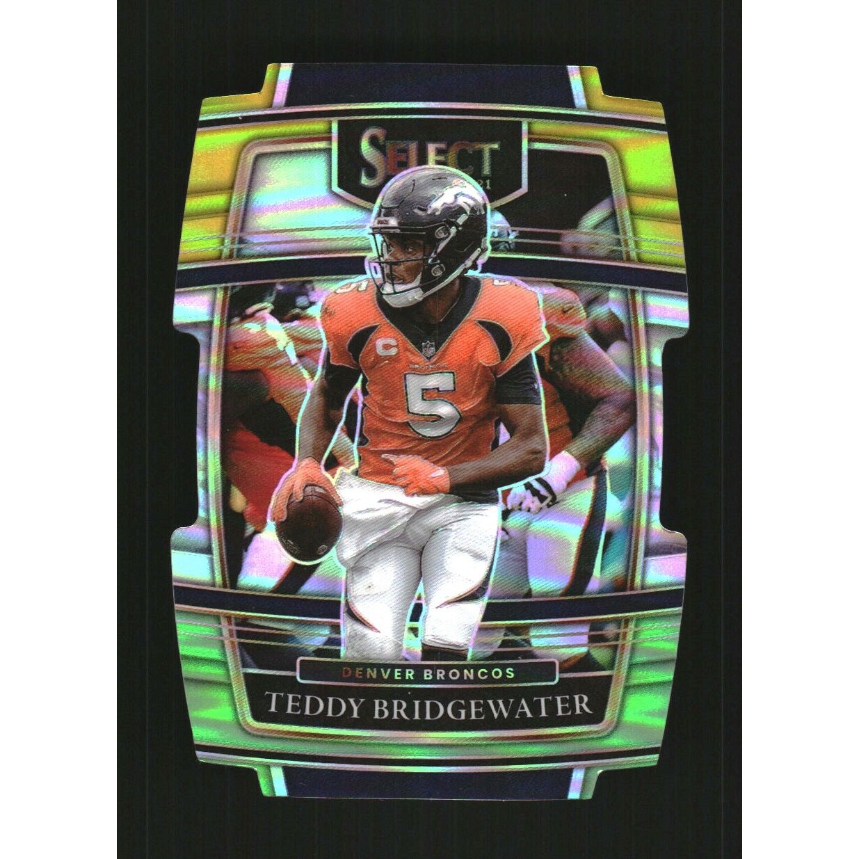 2021 Select Prizm Green and Yellow Die Cut #12 Teddy Bridgewater