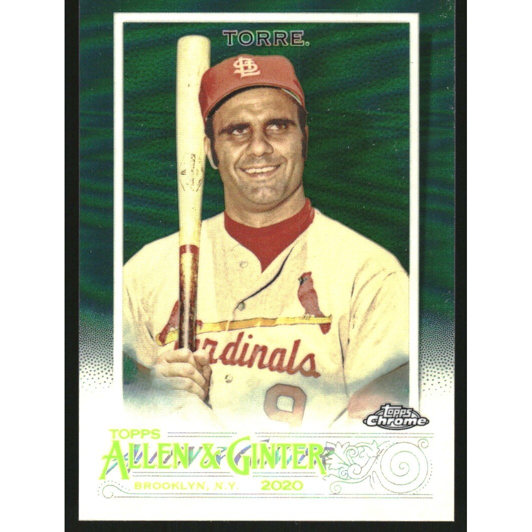 2020 Topps Allen and Ginter Chrome Green Refractors #140 Joe Torre. rookie card picture