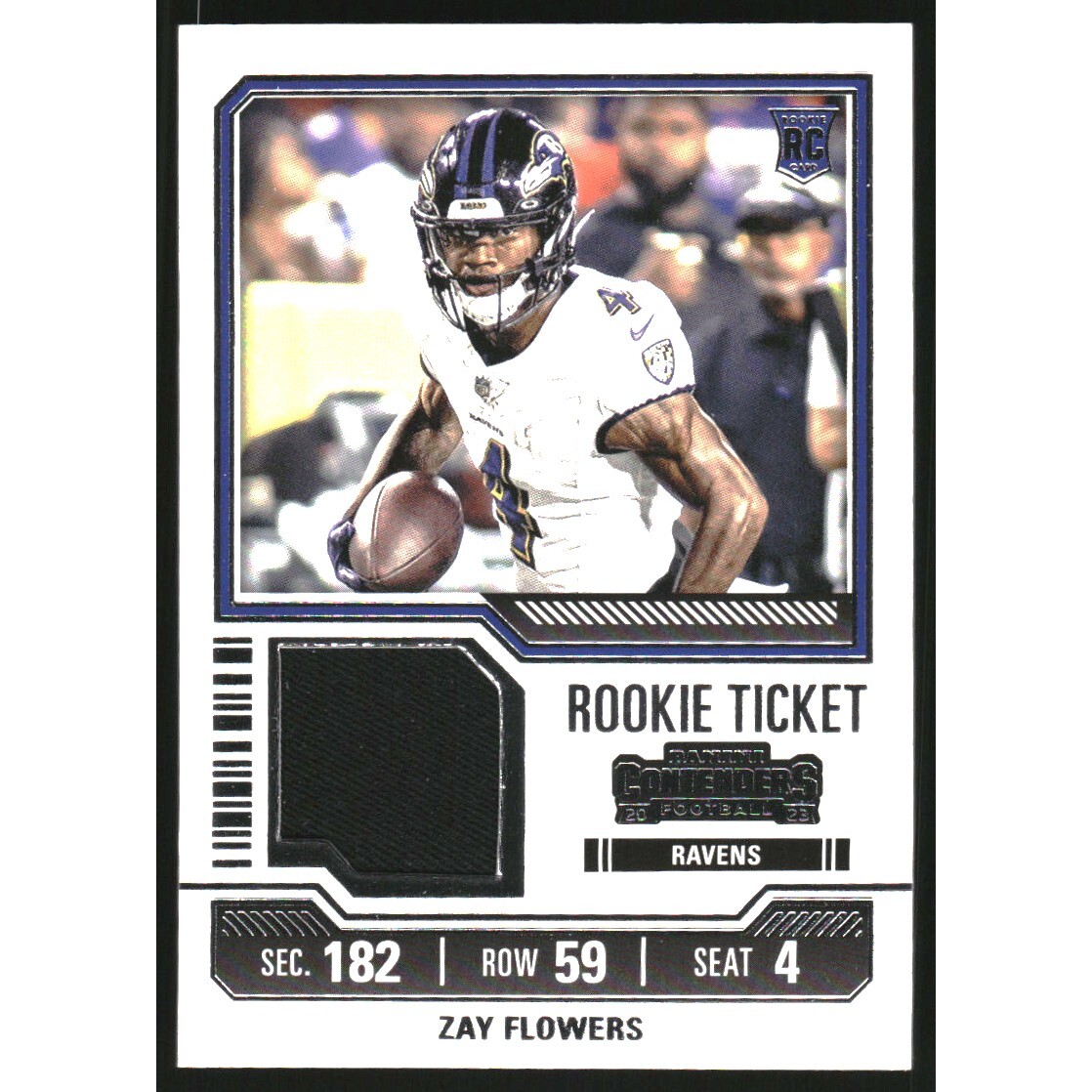 2023 Panini Contenders Rookie Ticket Swatches #39 Zay Flowers