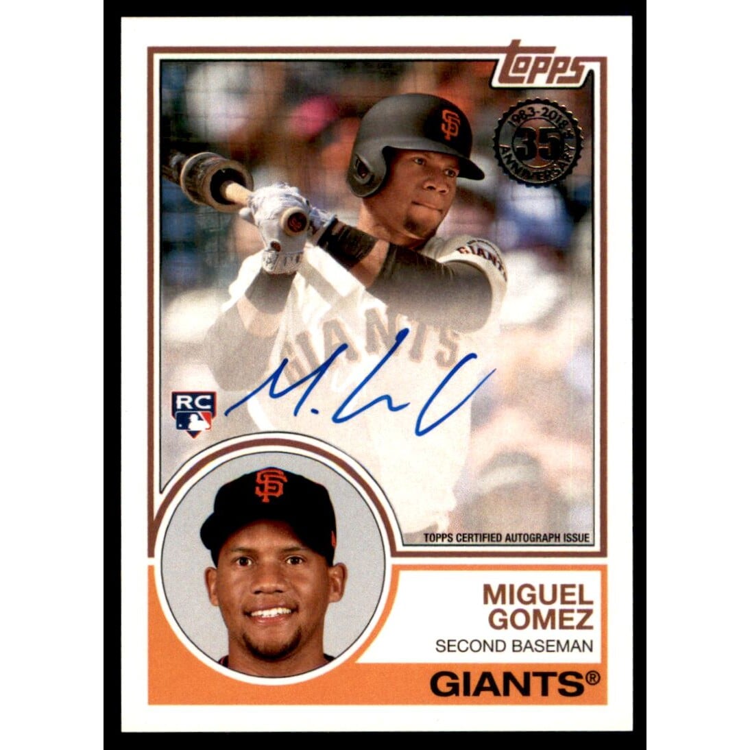 2018 Topps '83 Topps Autographs #83AMO Miguel Gomez S2. rookie card picture