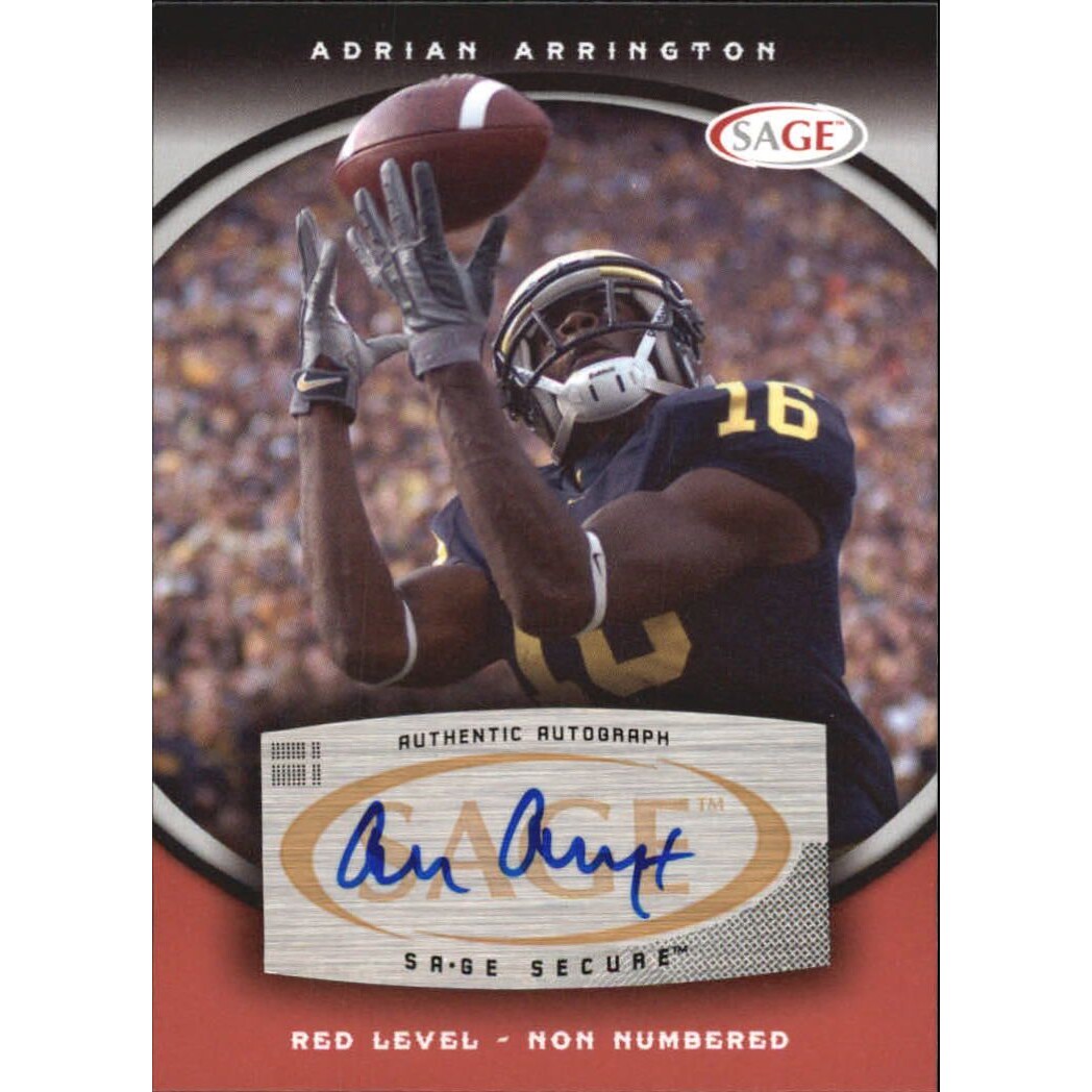 2008 SAGE Autographs Red #A2 Adrian Arrington