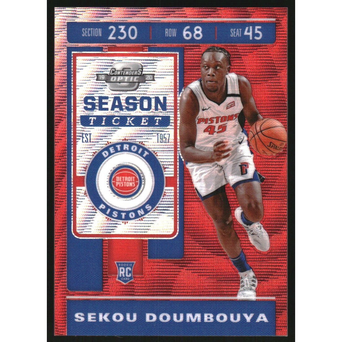 2019-20 Panini Contenders Optic T-Mall Rookies Red Wave #133 Sekou Doumbouya 2019-20 Panini Contenders Optic T-Mall Rookies Red Wave #133 Sekou Doumbouya