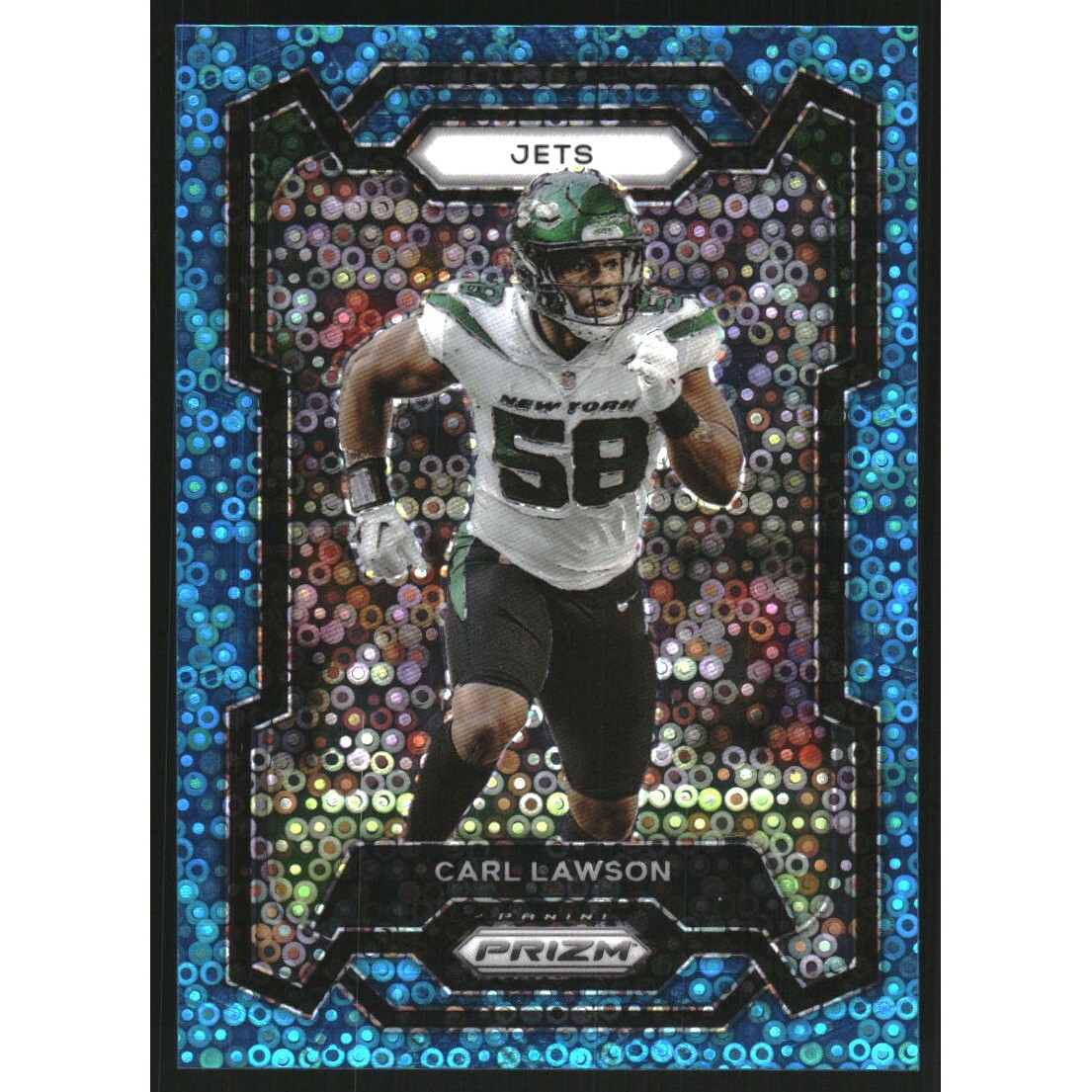2023 Panini Prizm Prizms No Huddle Blue #231 Carl Lawson. rookie card picture