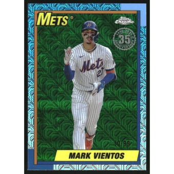 2025 Topps '90 Topps Silver Pack Chrome Green Refractors #T90C129 Mark Vientos
