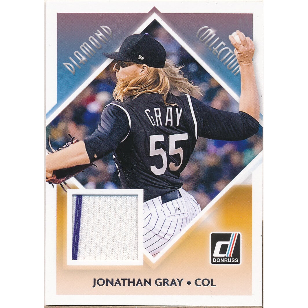 2018 Donruss Diamond Collection Memorabilia Gold #DCJG Jonathan Gray. rookie card picture