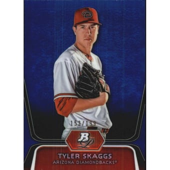 2012 Bowman Platinum Prospects Blue Refractors #BPP42 Tyler Skaggs