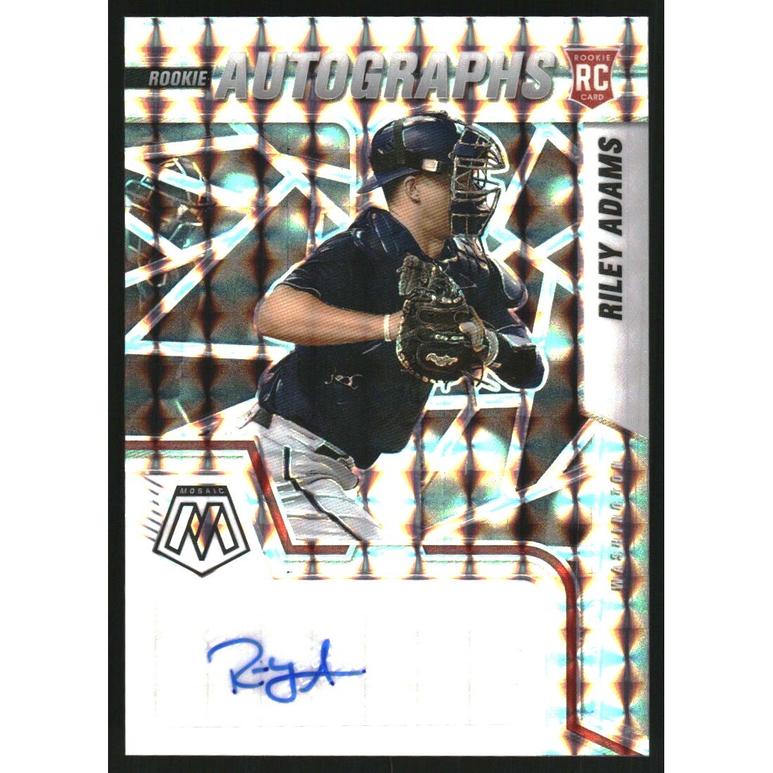 2022 Panini Mosaic Rookie Autographs Mosaic #53 Riley Adams. rookie card picture